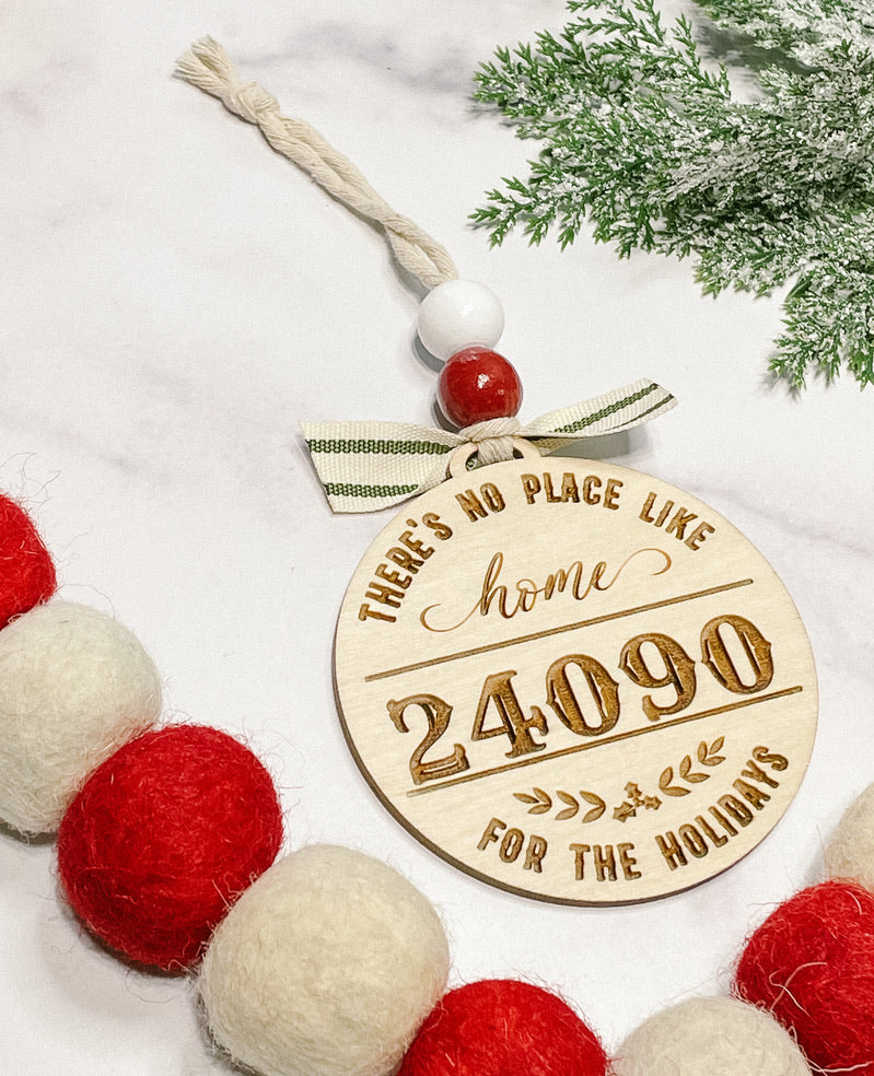 Modern Farmhouse Custom Zip Code Christmas Ornament| Wood Christmas Ornament
