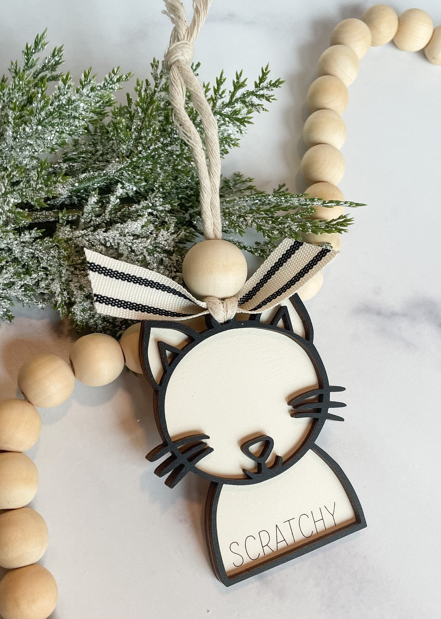 Modern Farmhouse Cat Ornament| Pet Ornament