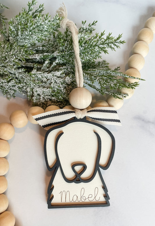 Modern Farmhouse Dog Ornament| Pet Ornament