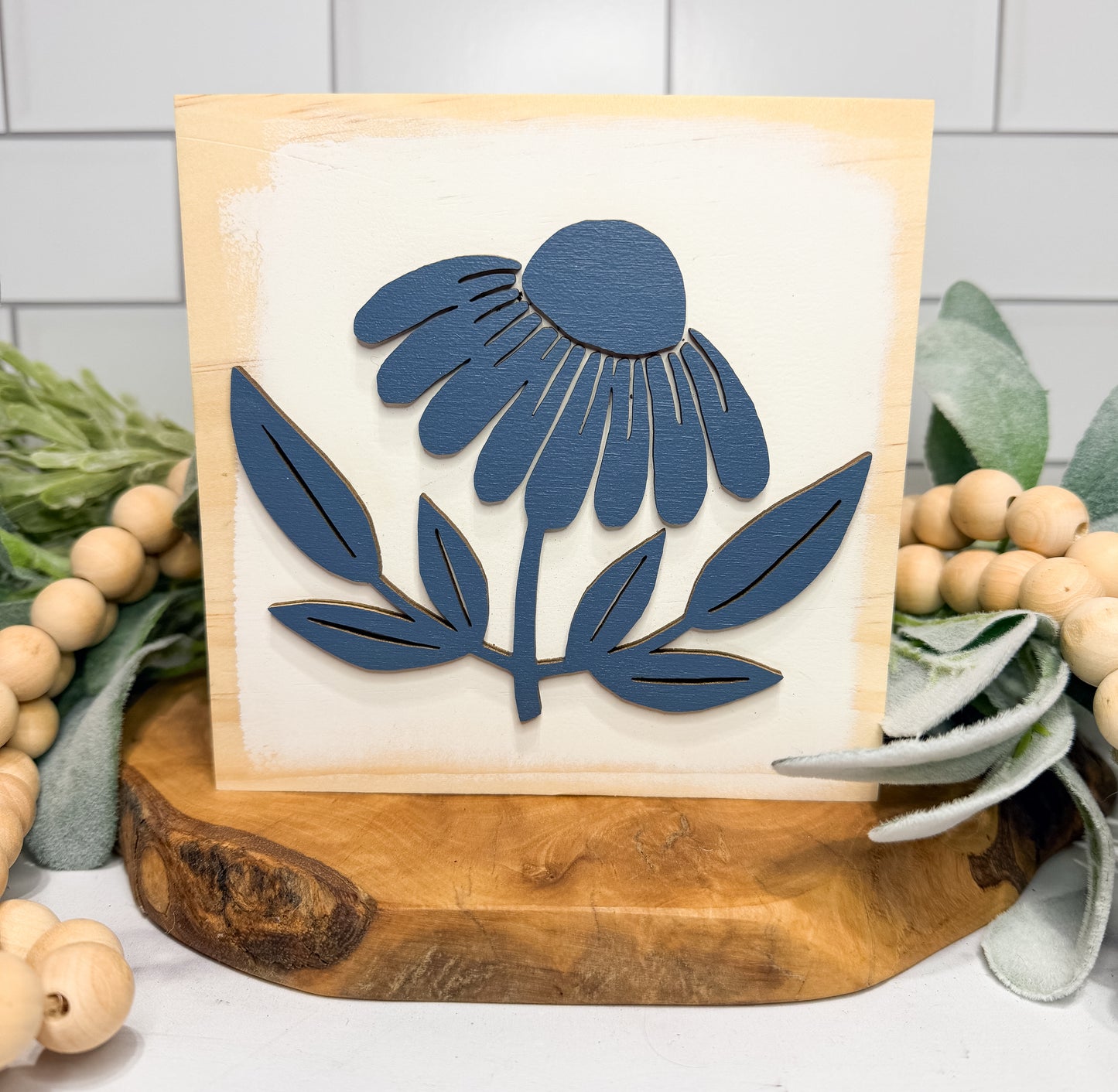 Blue Daisy | Wood Sign