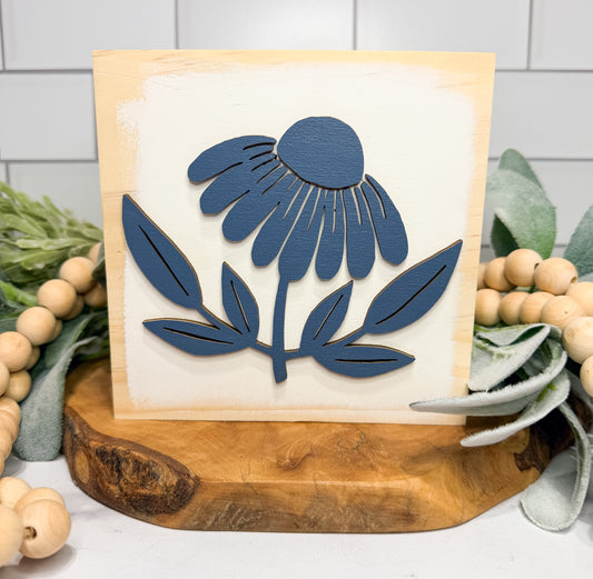 Blue Daisy | Wood Sign