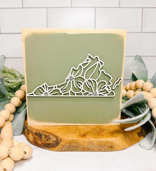 Home State Floral | Wood Sign